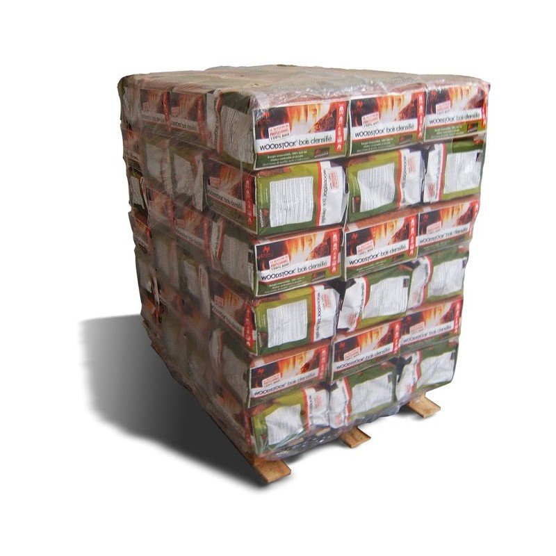 buches-compressee WOODSTOCK brandhout 4 pallets, 416 zakken van 5 houtblokken - Afbeelding 1